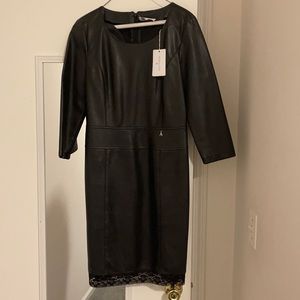 Black leather dress.